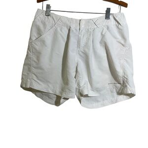 Columbia PFG women’s shorts white zipper front pockets fishing omnishade X-Large